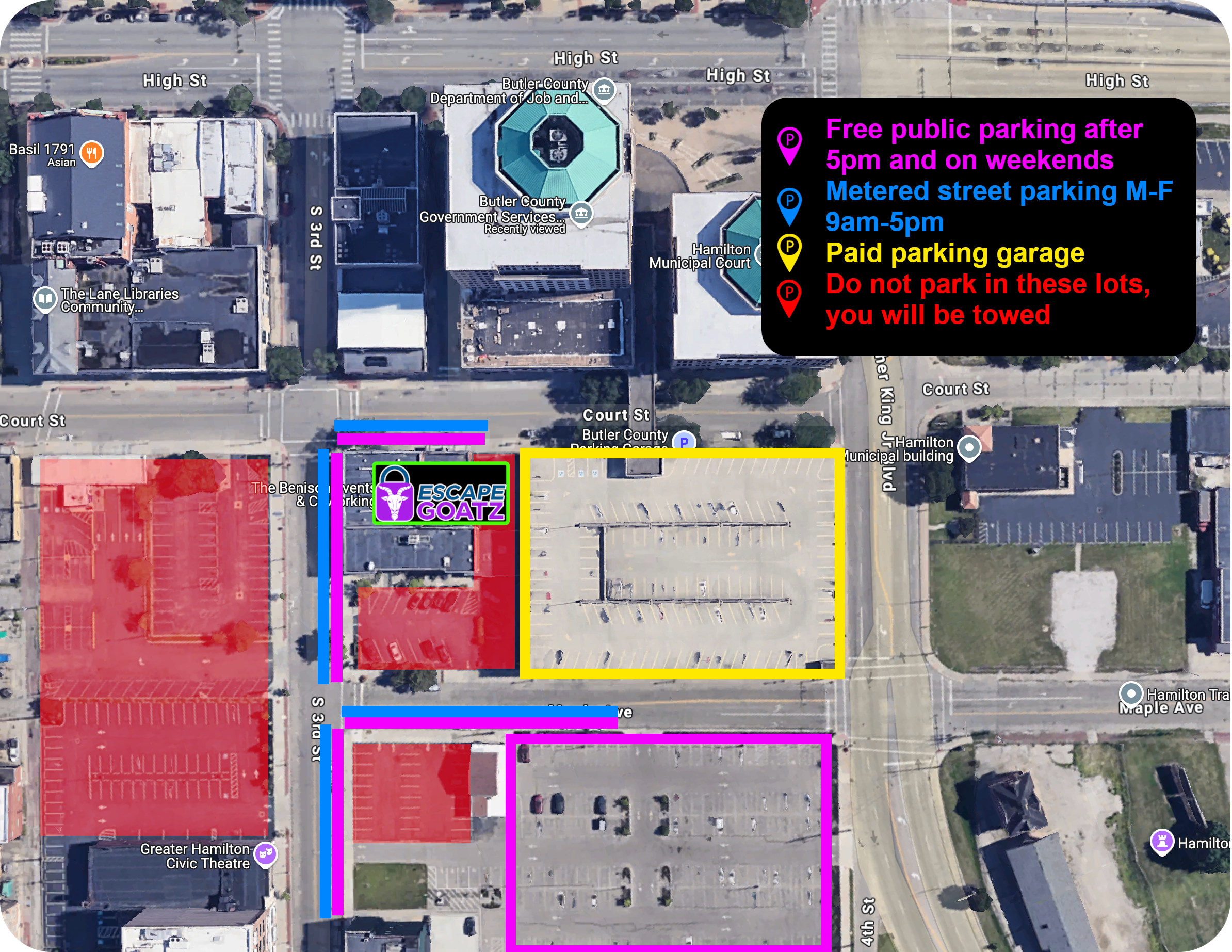 Escape Goatz Parking Map